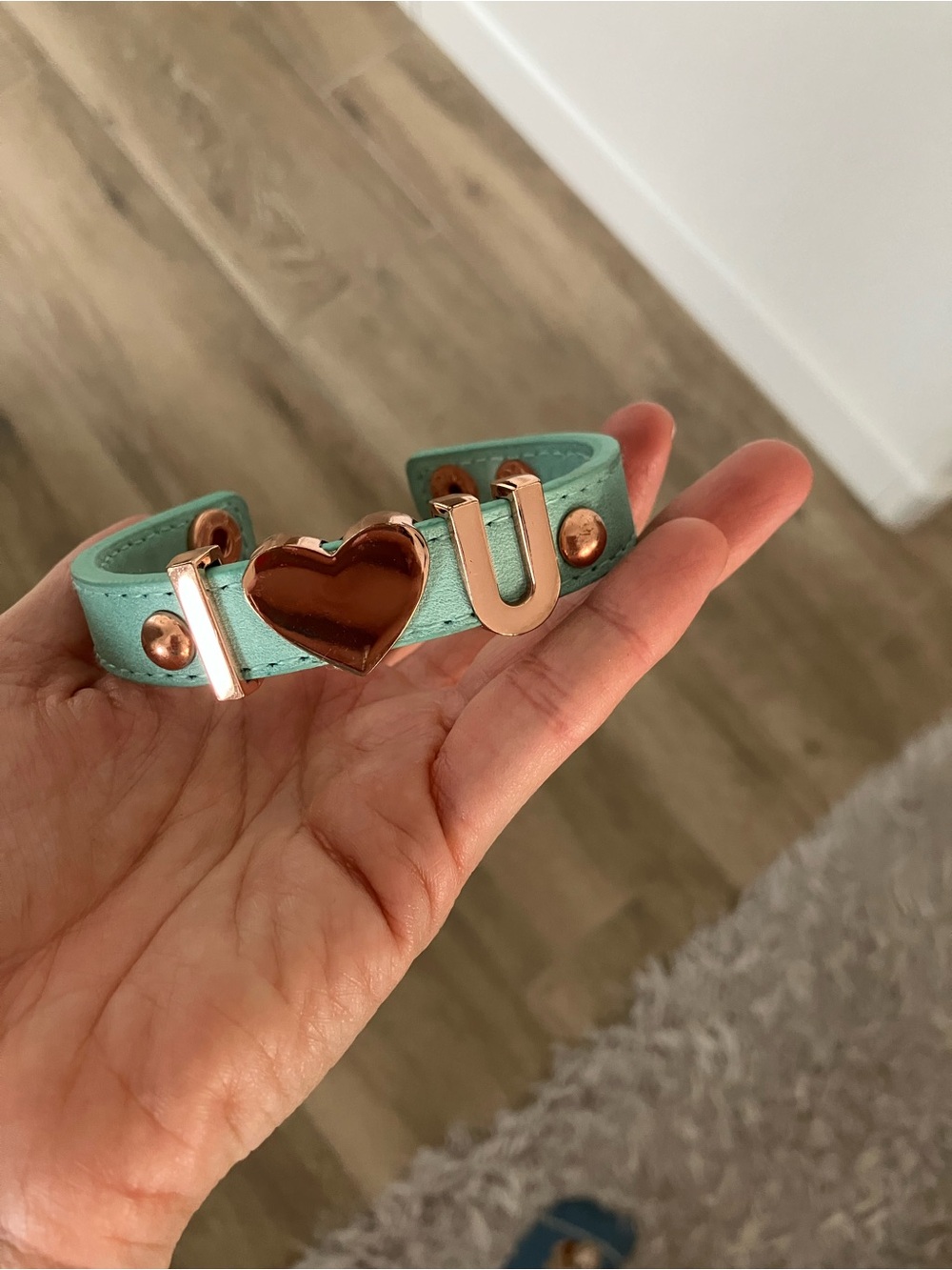 BCBGeneration Mint Green Bracelet with Rose Gold Accents
